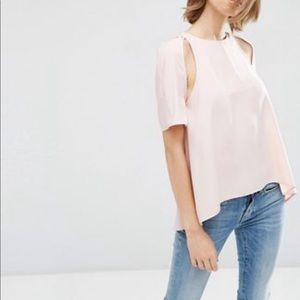 Baby pink blouse size 12 Uk 16